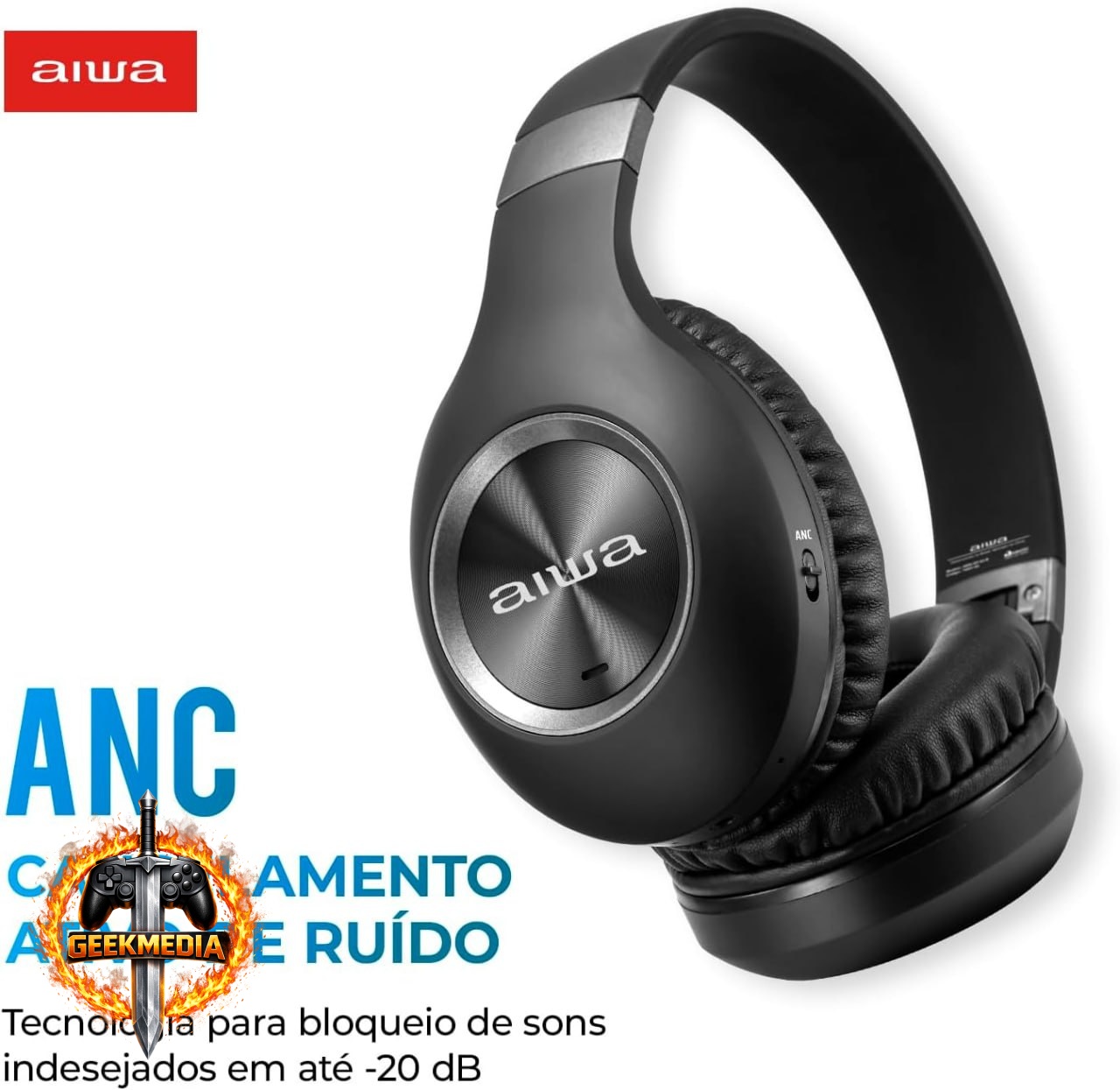 Aiwa Fone de Ouvido Headphone Bluetooth ANC