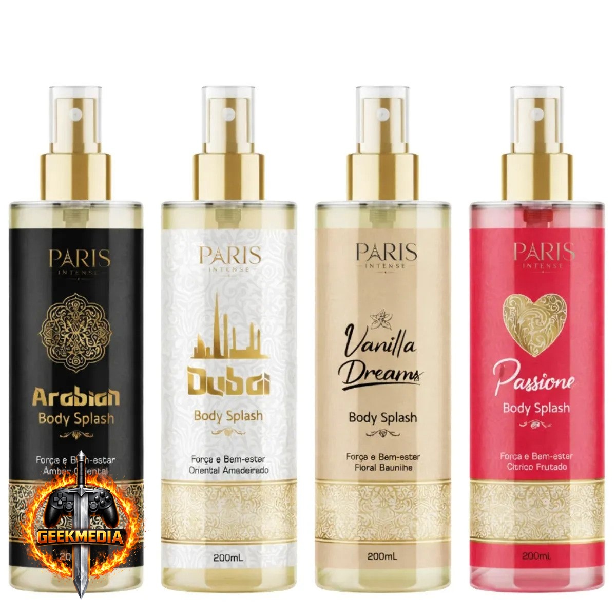 Kit C/4 Body Splash Árabe 200ml Perfume