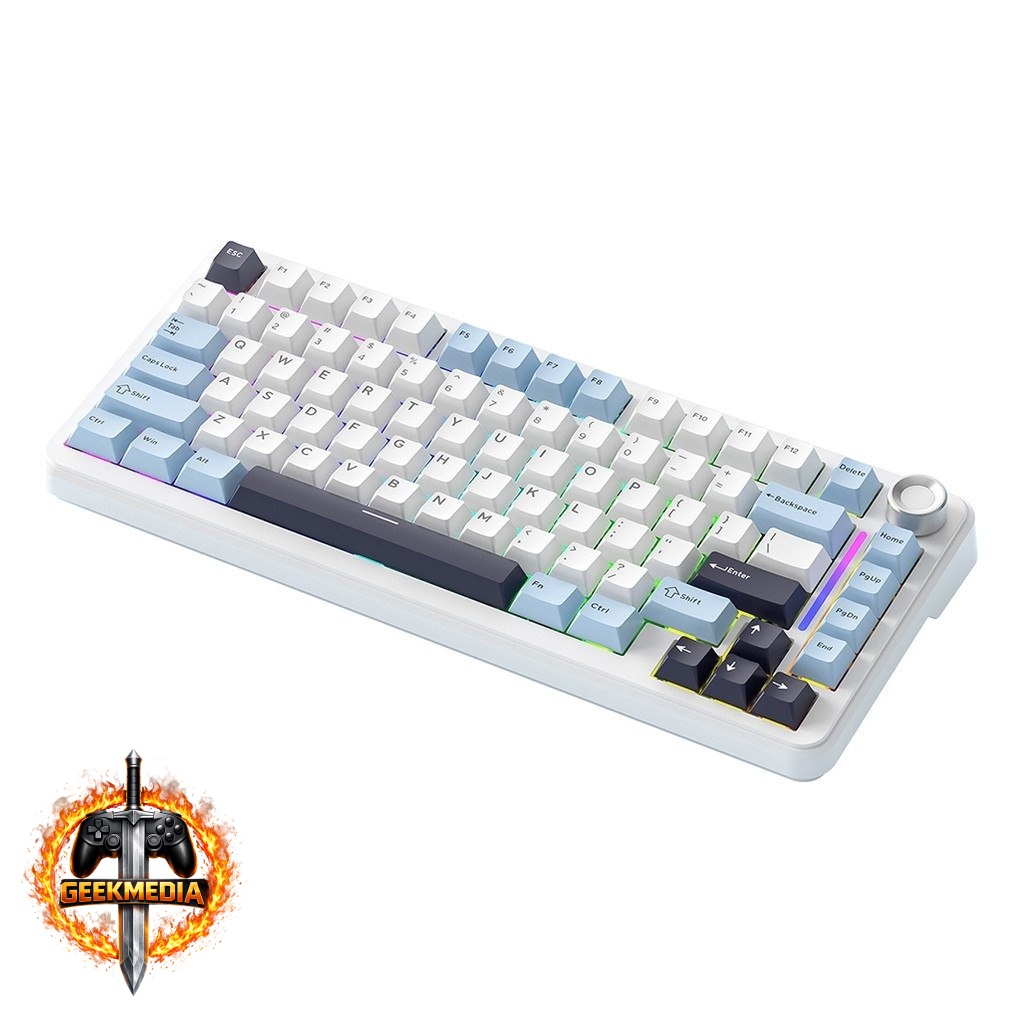 Teclado Mecânico F75 Sem Fio 75% RGB