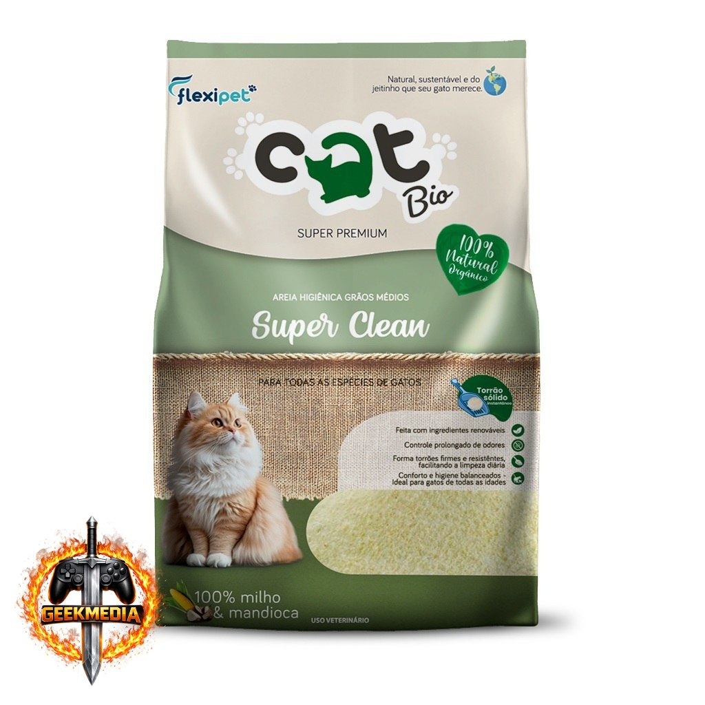 Areia Higiênica Biodegradável Catbio 4 Kg - Super Clean