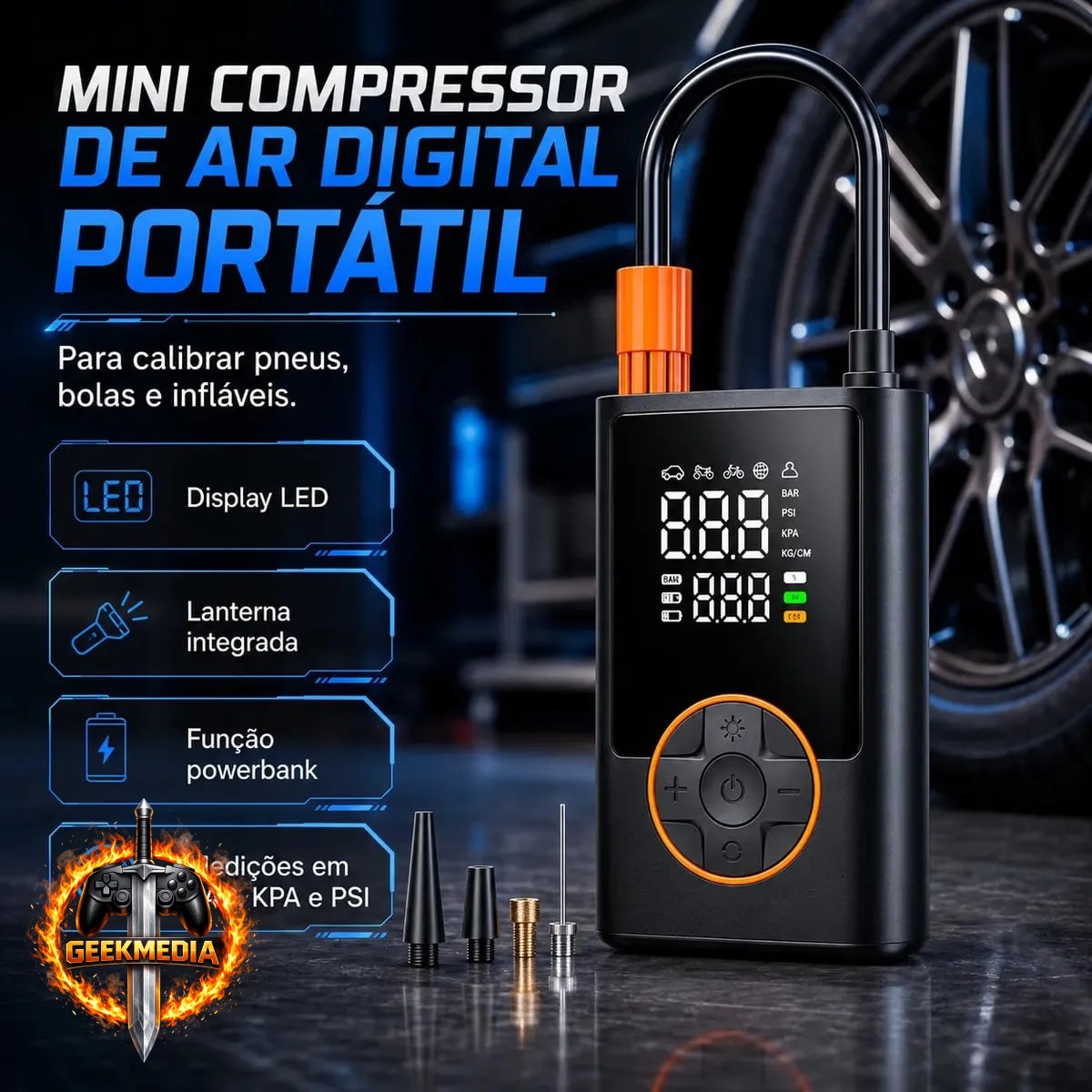 Compressor Portátil Car Air Pump Digital