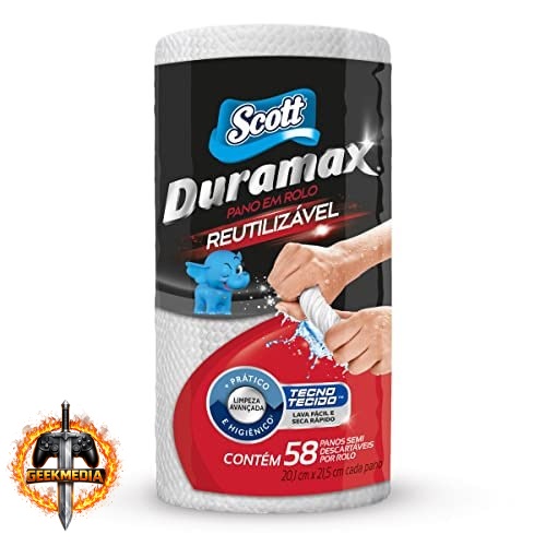 Scott Duramax Pano Reutilizável em Rolo, Branco, 58 folhas