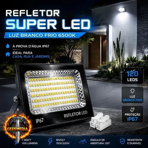 Kit 2 Refletor Super Led 400w Ip67 Holofote Bivolt