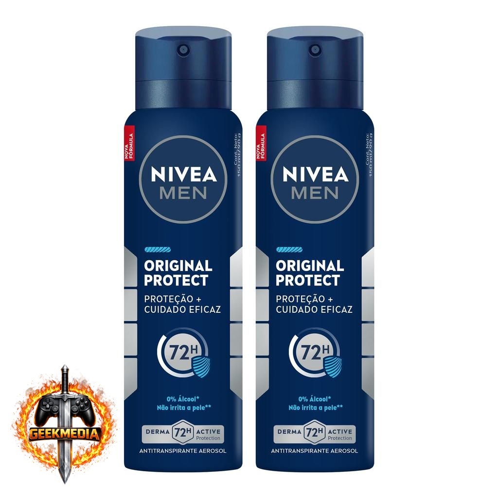 Kit Nivea Men Desodorante Antitranspirante Aerossol Original Protect 150ml