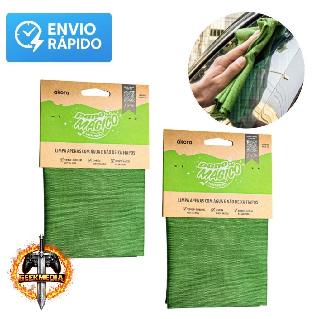 Kit Pano Mágico Limpa Vidros Espelhos - Ákora