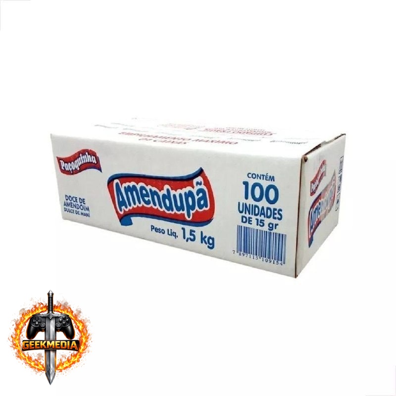 Paçoca Rolha Amendupã Caixa c/100 unidades 1,5kg