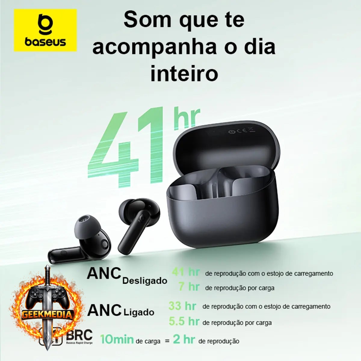 Fone de Ouvido Baseus BP1 NC com ANC
