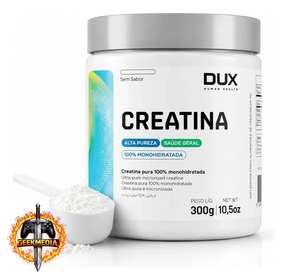 Creatina Monohidratada Pura DUX HUMAN HEALTH Sabor Neutro 300g
