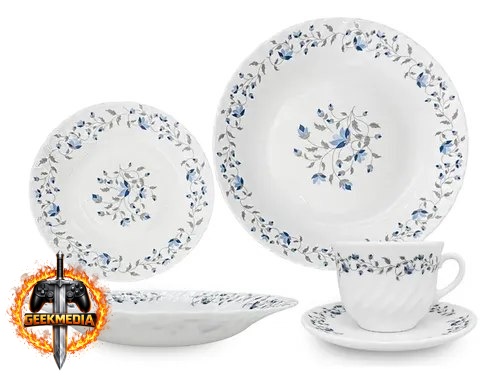 Aparelho De Jantar 20 Peças Vidro Opaline Branco