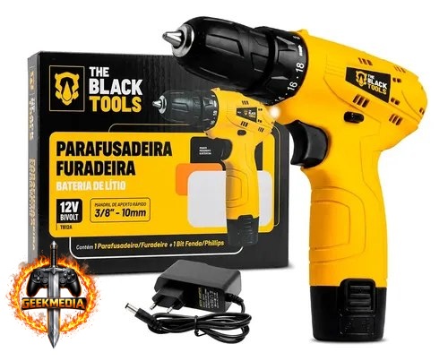 Parafusadeira Furadeira The Black Tools TB12A 3/8 a Bateria