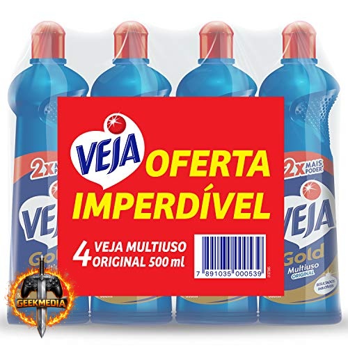 Kit com 4 Limpadores Veja Gold Multiuso Original 500ml