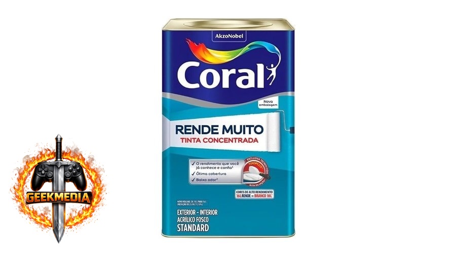 Tinta Acrílica Fosca Coral Rende Muito 16L