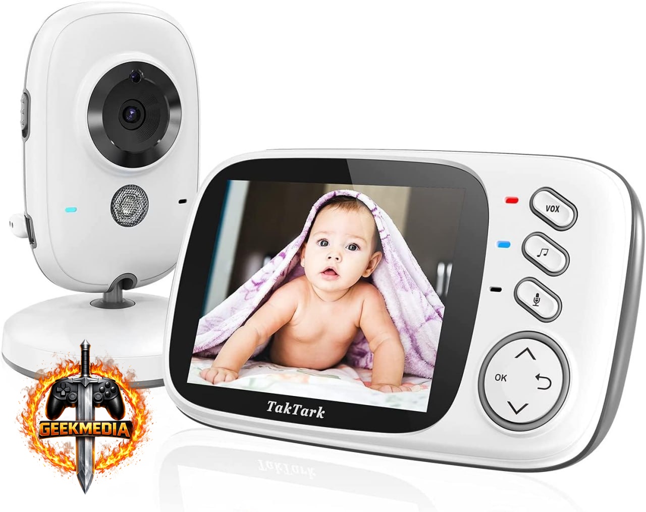 TakTark Babá Eletrônica - Tela 3.2" - Visão Noturna - Áudio Bidirecional