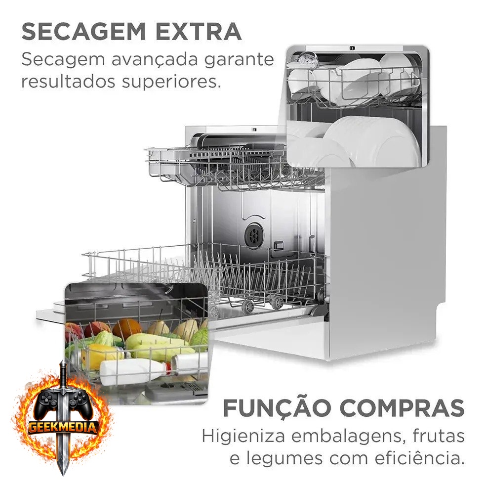 Lava Louças 8 Serviços Branco Touch Plus Midea