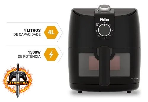 Fritadeira Air Fryer Philco 4L Redstone 1500W Paf40A 127v