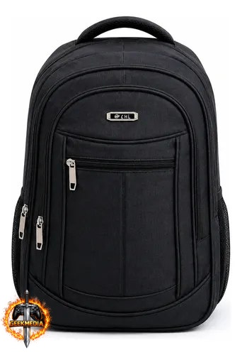 Mochila Masculina Impermeável Faculdade Alça Reforçada Top Preto Liso