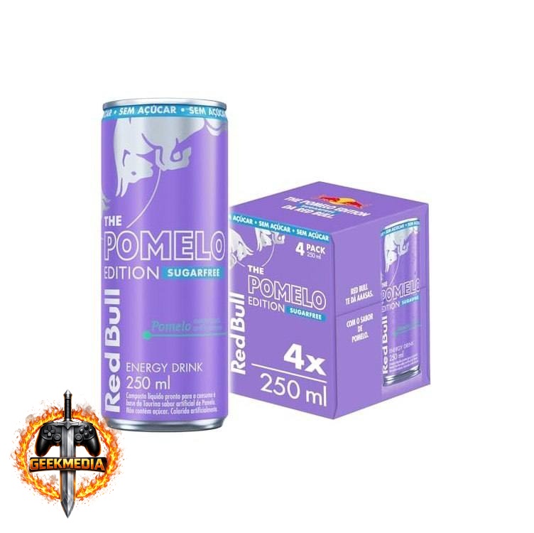 Red Bull Energético, Pomelo, Sem Açúcar, 250ml, 4 latas