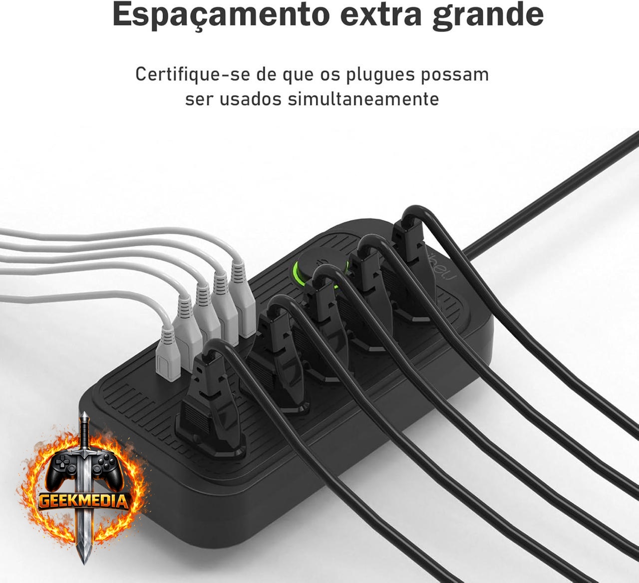 Régua de Energia Coibeu com 5 Tomadas  USB-C