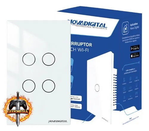 Interruptor Inteligente Wifi NovaDigital 4 Teclas