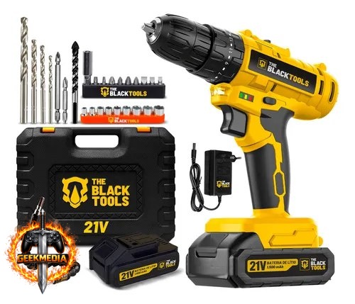 Parafusadeira Furadeira De Impacto A Bateria 21V 3/8” Bivolt