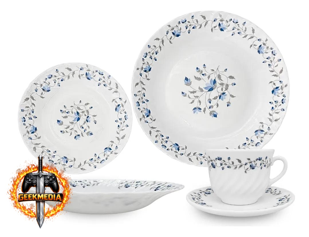 Aparelho de Jantar 20 Peças Vidro Opaline