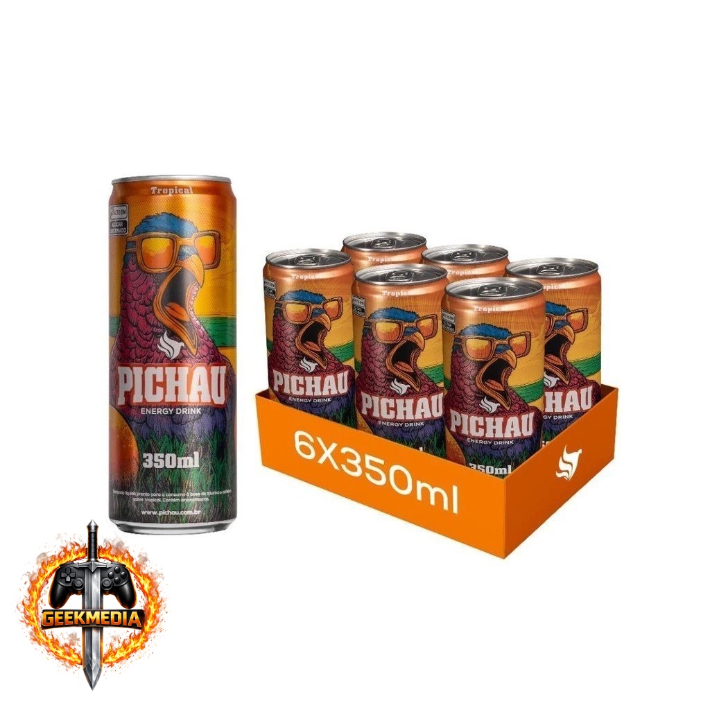 Pack Energético Pichau Tropical, 350ml, Com Açúcar, 6 unidades
