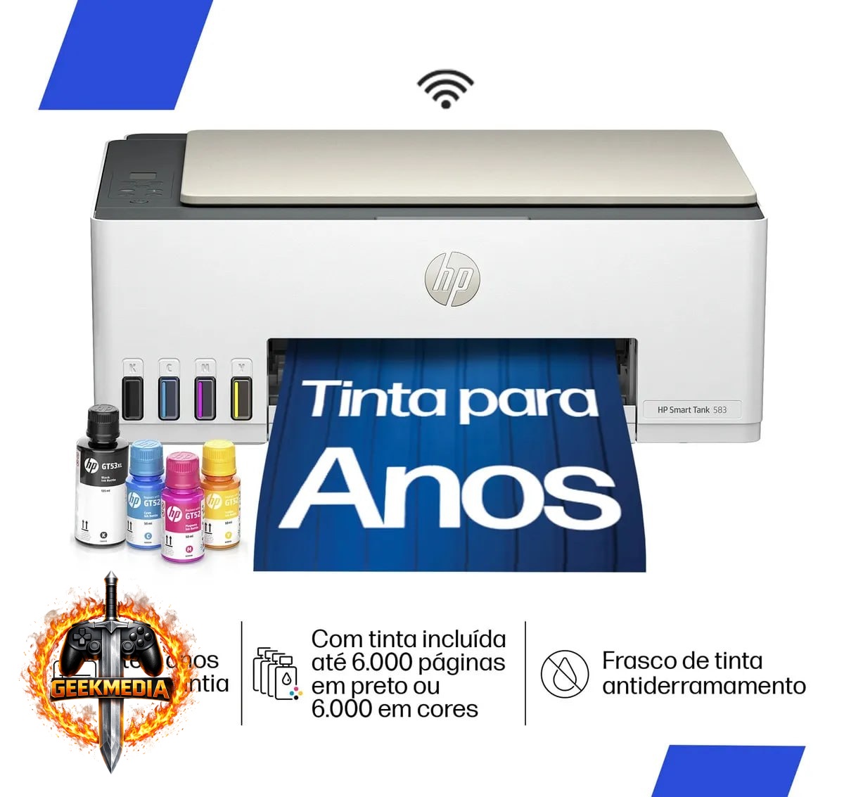 Impressora Multifuncional HP Smart Tank 583 Wi-Fi