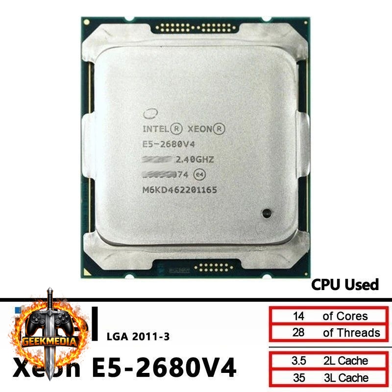 Processador Intel Xeon E5 2680v4 (2 unidades)