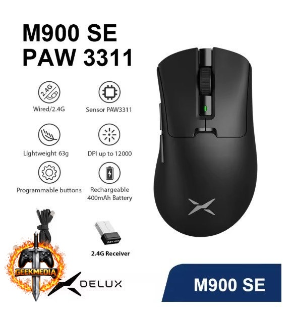 Mouse Sem Fio Delux M900SE Paw 3311