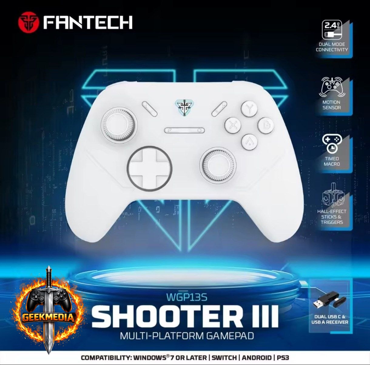 Controle Sem Fio Fantech Shotter 3 WGP13S Hall Effect