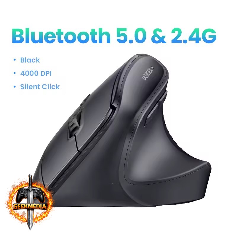 Mouse Ergonômico Ugreen Bluetooth 5.0 Wireless 2.4G