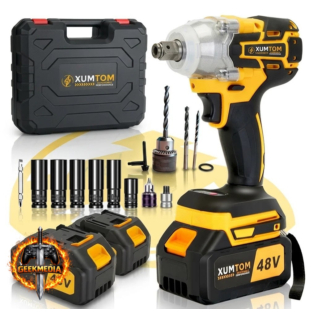 Chave De Impacto 48V Elétrica Profissional Parafusadeira 450NM Brushless