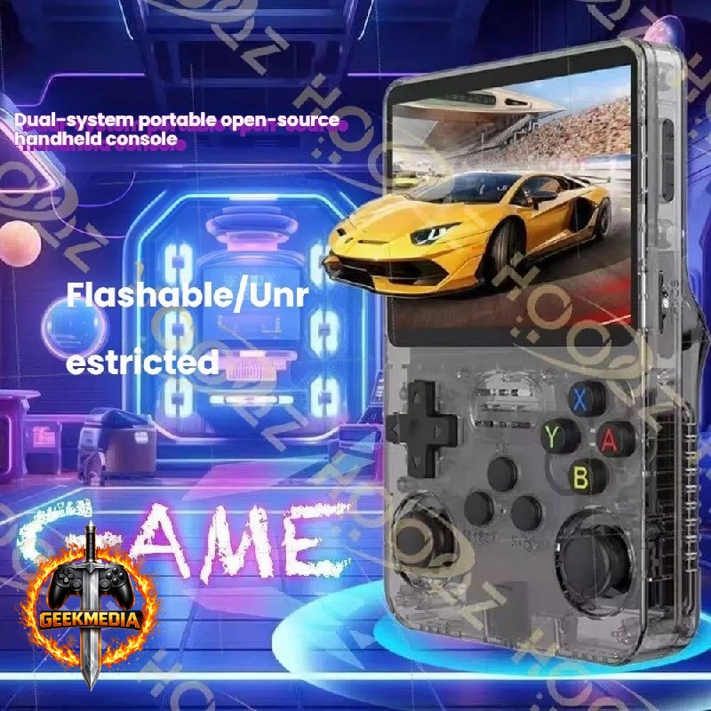 Console Portátil R36S 64GB Retrô Tela IPS 3.5