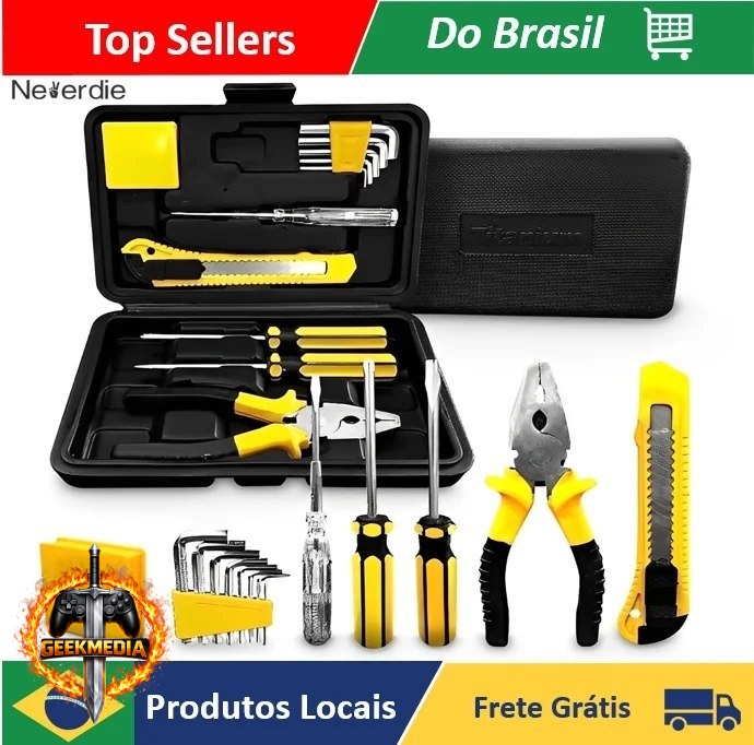 Kit Jogo De Ferramentas Com Maleta 12 Peças Titanium