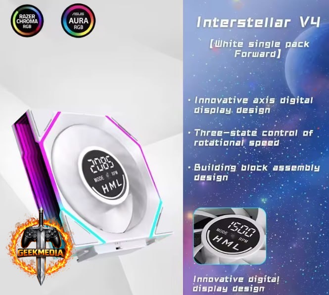 Fan Jungle Leopard Interstellar V4 120mm com display digital