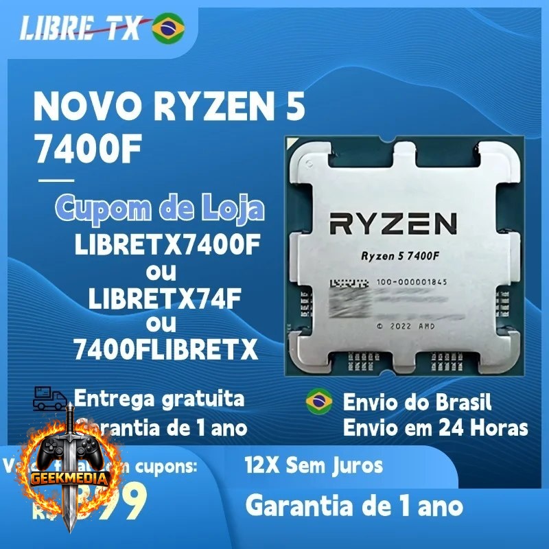 Processador AMD Ryzen 5 7400F AM5