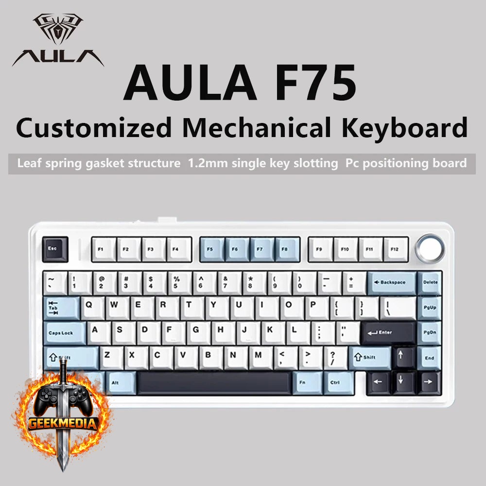 Teclado Mecânico Aula F75 Wireless RGB 75%