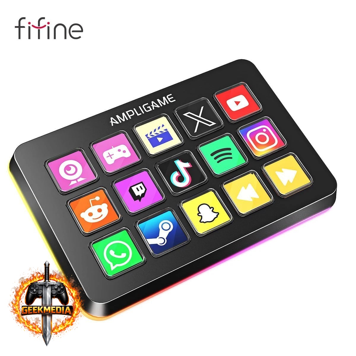 Streamdeck Fifine D6, 15 teclas macro LCD