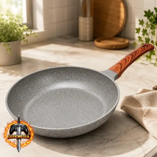 Frigideira Cerâmica Antiaderente 24cm Indução Cinza Granito
