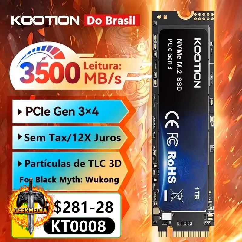 SSD NVMe M.2 KOOTION 1TB PCIe 3.0x4