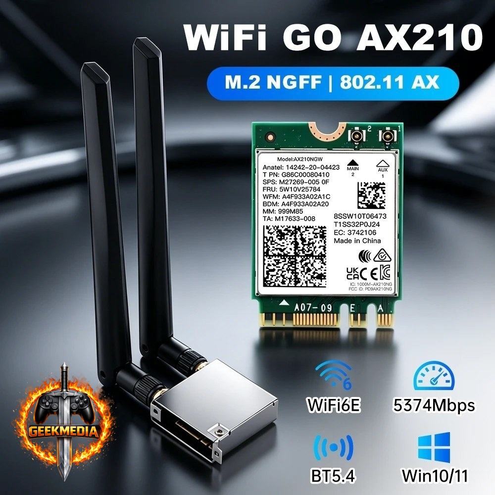 Adaptador WiFi 6E M.2 AX210 NGFF Bluetooth 5.3