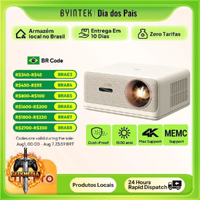 BYINTEK U14 Pro Projetor Inteligente 1080P