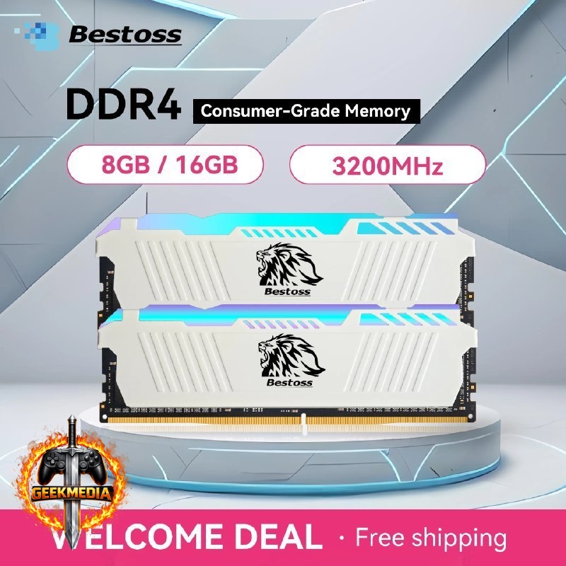 Memória RAM Bestoss RGB DDR4 8GB 3200MHz
