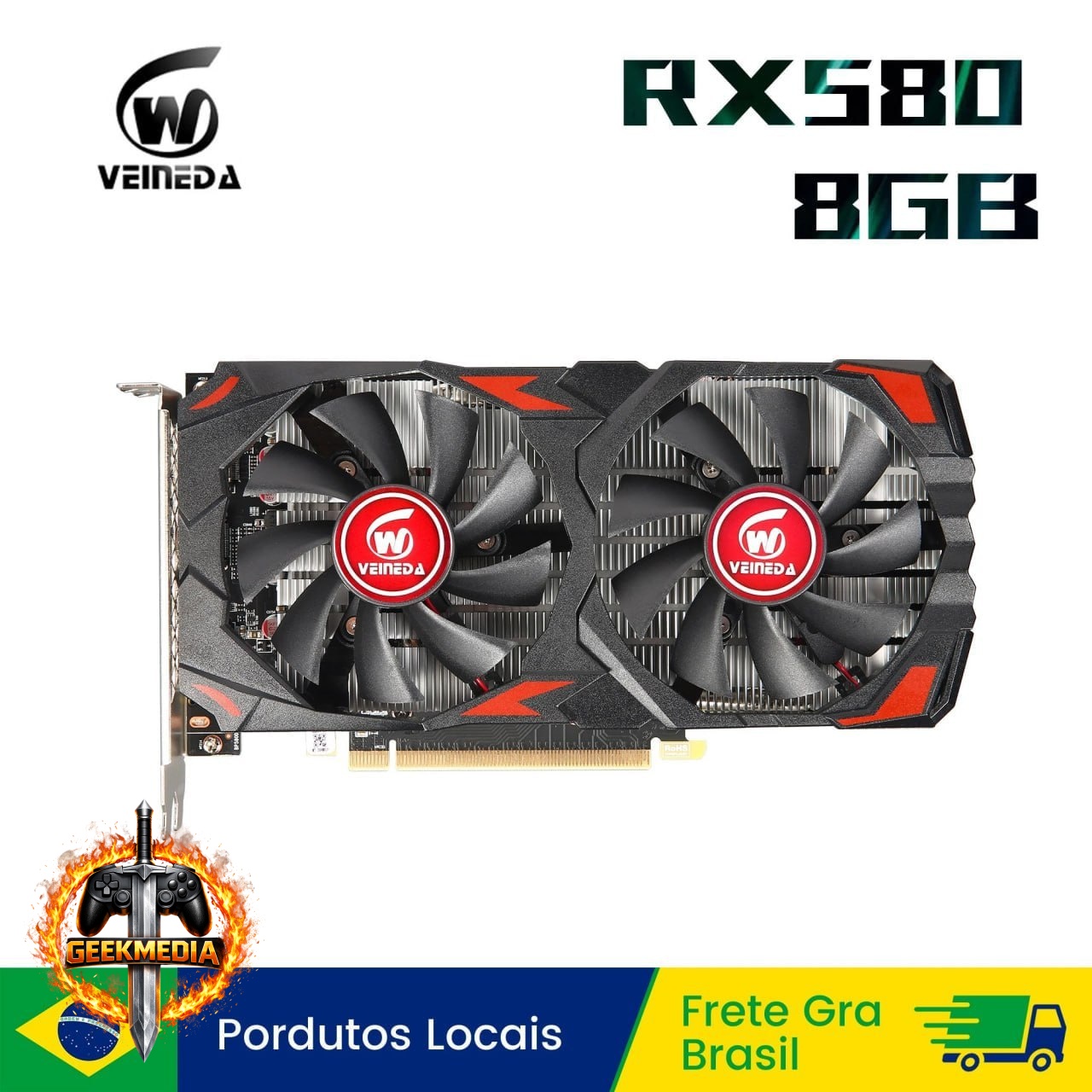 Placa de Vídeo RX 580 8GB Veineda