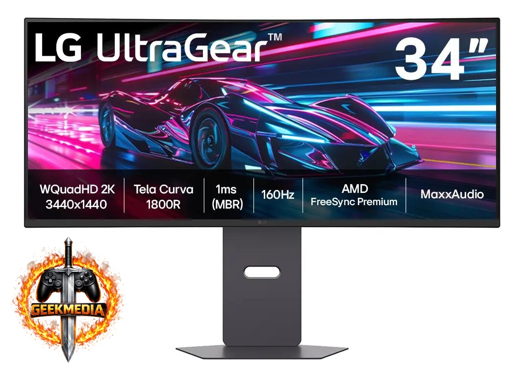 Monitor Gamer LG UltraGear 34" Curvo UltraWide QHD 160Hz