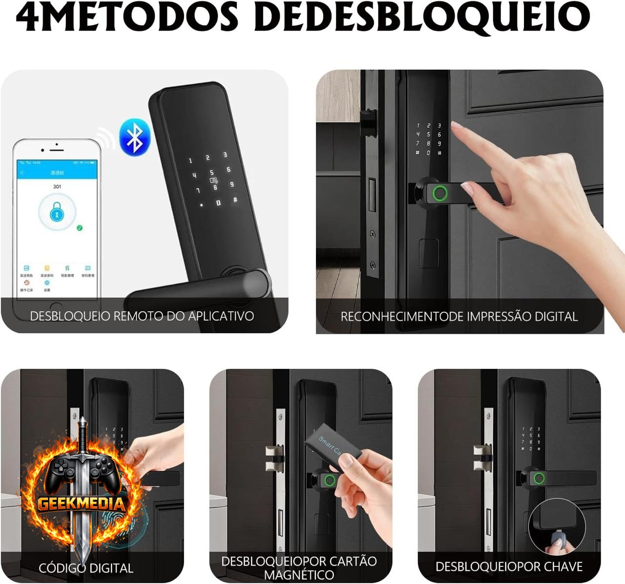 Fechadura Eletrônica Digital com Wi-Fi e Biometria