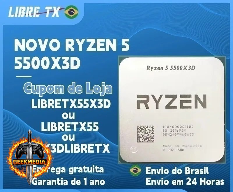 Processador AMD Ryzen 5 5500x3D DDR4 AM4