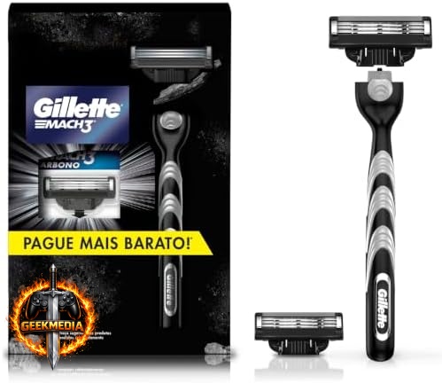 Kit Gillette Mach3 Carbono 1 Cabo  2 Refis