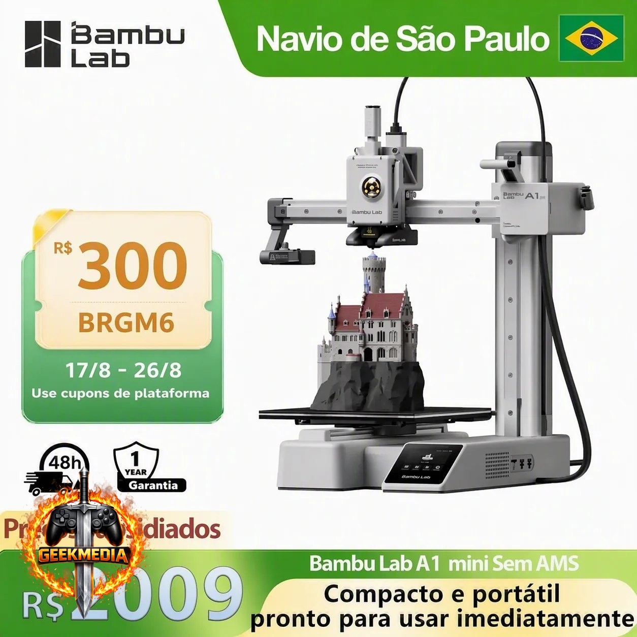 Impressora 3D Bambu Lab A1 Mini