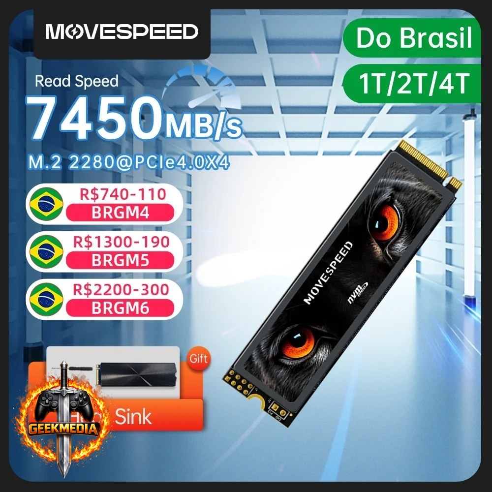 SSD NVMe Movespeed 1TB Gen4 7450 MB/s